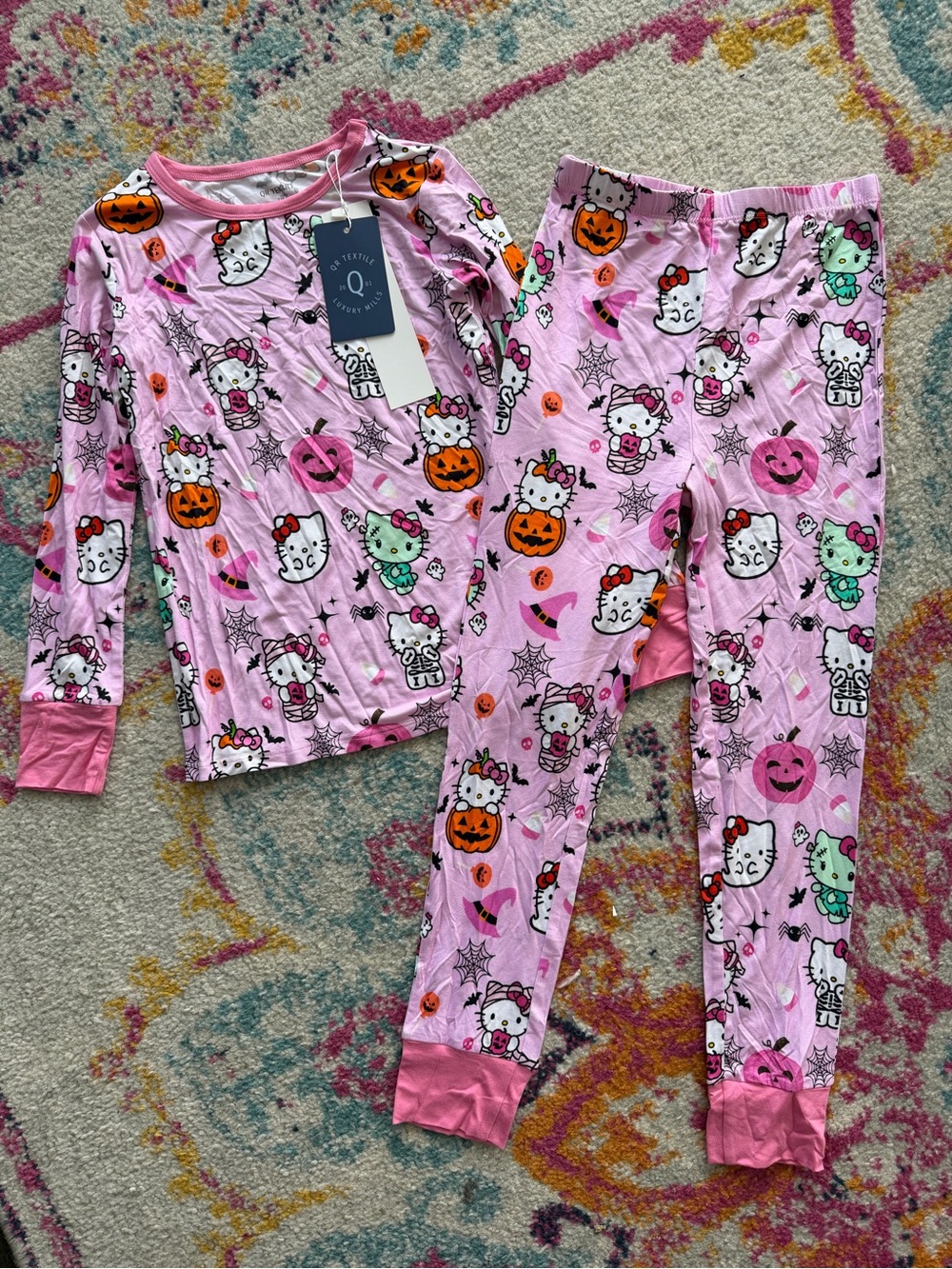 Hello Kitty Pink Halloween Kids bamboo Pajama Set